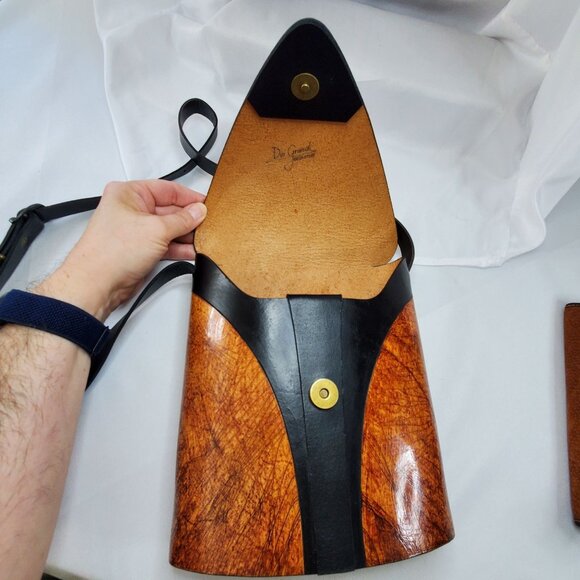 Dei Grandi Argentina Leather Crossbody Bag & Matching Wallet Set Artisan Made - Picture 12 of 14